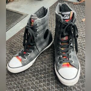 Converse Women's High-Top Sneakers - Gray and Red
